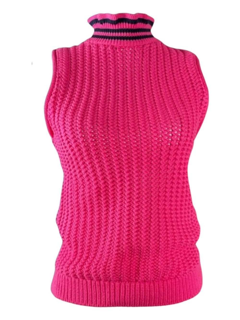 J. CREW Crocheted Sleeveless Sweater in Hot Pink, Size XS.